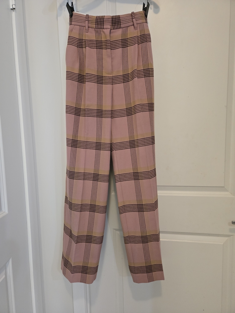 Wilfred Beige Trousers with Pink Stitching Detail